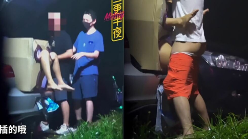 三更半夜 满足变态老公的要求将老婆装箱子里野外放置 邀请路人随便玩